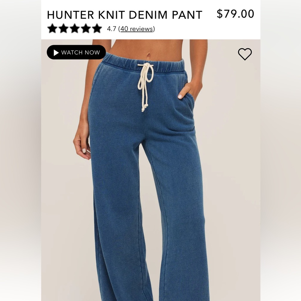 Hunter Knit Denim Pant Size Large